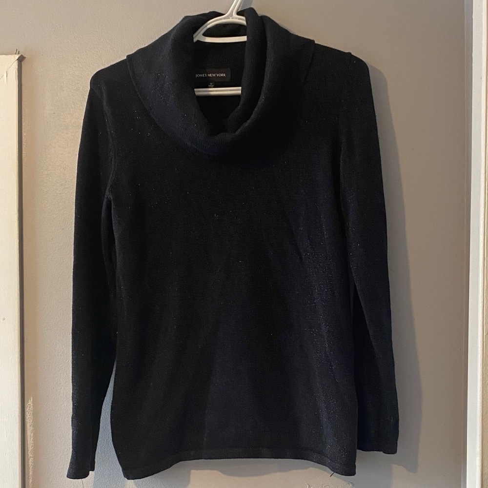 Sparkling Jones New York Black Knit Cowl Turtleneck Sweater Women’s Medium Party